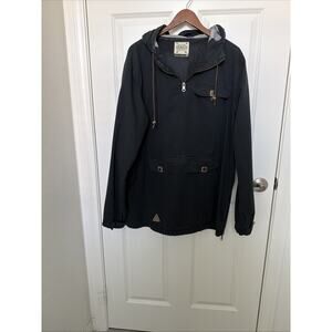 Davis men's size XL hoodie anorak windbreaker pullover black hoodie jacket
